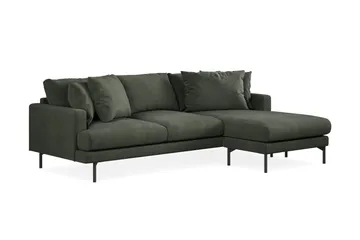 Menard 3-seters Høyrevendt L-formet Divansofa i Manchester - Mørk grønn - Møbler - Sofaer - Sofaer med sjeselong - 3 seters sofa med divan