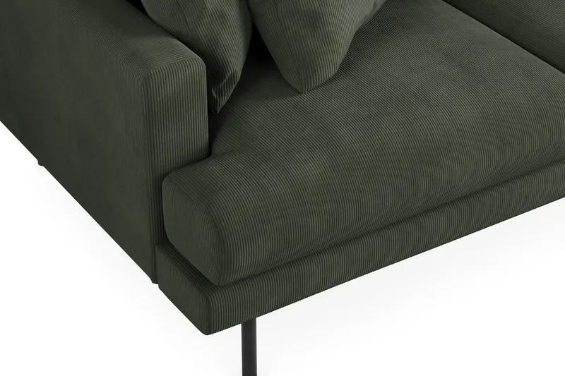 Menard 3-seters Høyrevendt L-formet Divansofa i Manchester - Mørk grønn - Møbler - Sofaer - Sofaer med sjeselong - 3 seters sofa med divan