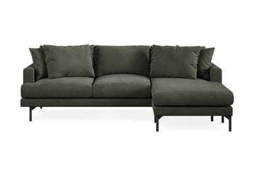 Menard 3-seters Høyrevendt L-formet Divansofa i Manchester - Mørk grønn - Møbler - Sofaer - Sofaer med sjeselong - 3 seters sofa med divan