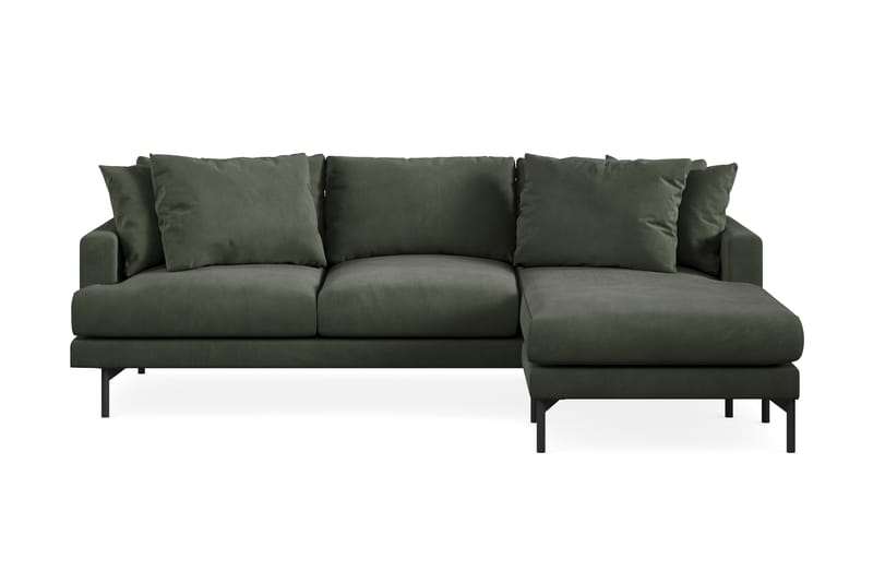 Menard 3-seters Høyrevendt L-formet Divansofa i Manchester - Mørk grønn - Møbler - Sofaer - Sofaer med sjeselong - 3 seters sofa med divan