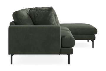 Menard 3-seters Høyrevendt L-formet Divansofa i Manchester - Mørk grønn - Møbler - Sofaer - Sofaer med sjeselong - 3 seters sofa med divan