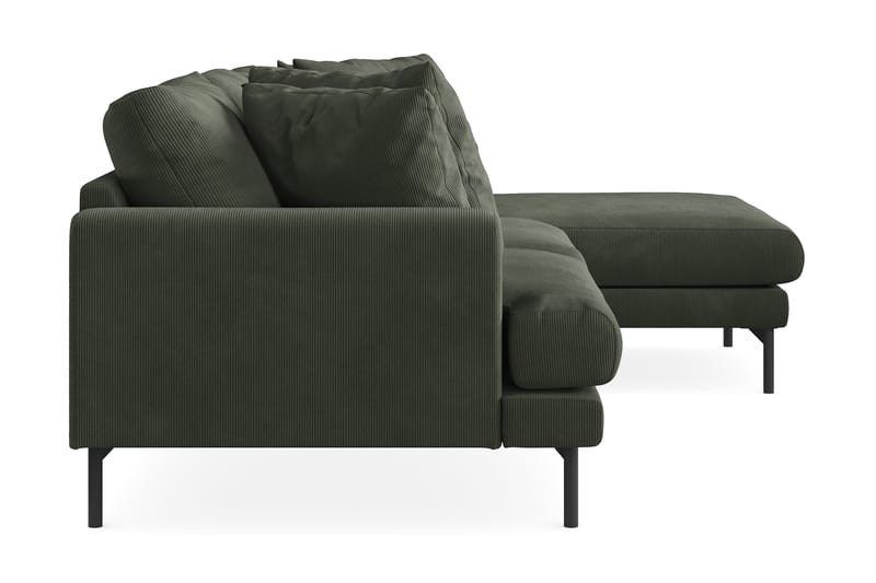Menard 3-seters Høyrevendt L-formet Divansofa i Manchester - Mørk grønn - Møbler - Sofaer - Sofaer med sjeselong - 3 seters sofa med divan