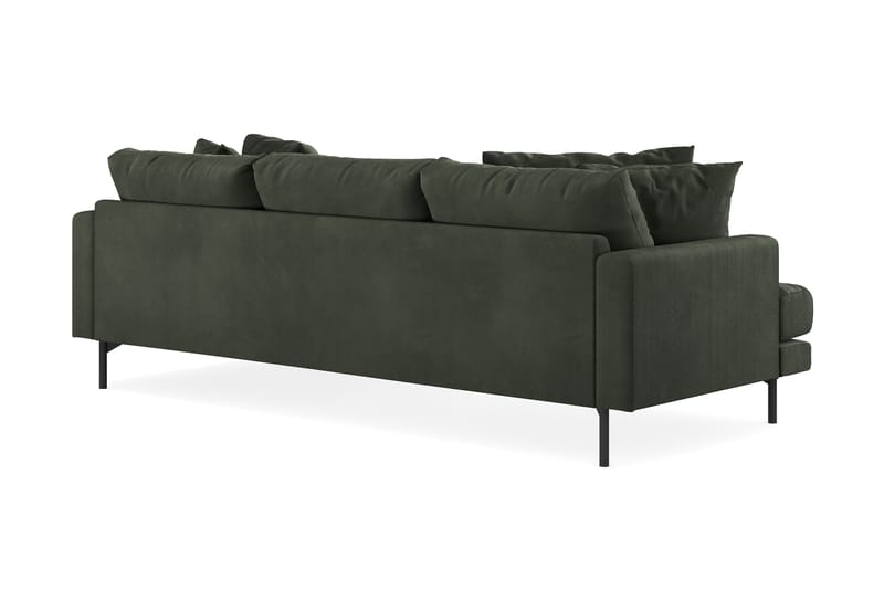 Menard 3-seters Høyrevendt L-formet Divansofa i Manchester - Mørk grønn - Møbler - Sofaer - Sofaer med sjeselong - 3 seters sofa med divan