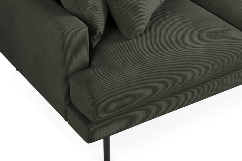 Menard 3-seters Høyrevendt L-formet Divansofa i Manchester - Mørk grønn - Møbler - Sofaer - Sofaer med sjeselong - 3 seters sofa med divan
