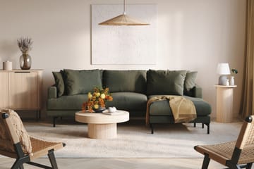 Menard 3-seters Høyrevendt L-formet Divansofa i Manchester - Mørk grønn - Møbler - Sofaer - Sofaer med sjeselong - 3 seters sofa med divan