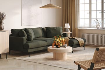 Menard 3-seters Høyrevendt L-formet Divansofa i Manchester - Mørk grønn - Møbler - Sofaer - Sofaer med sjeselong - 3 seters sofa med divan