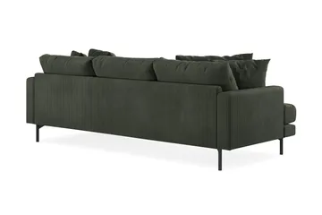 Menard 3-seters Høyrevendt L-formet Divansofa i Manchester - Mørk grønn - Møbler - Sofaer - Sofaer med sjeselong - 3 seters sofa med divan