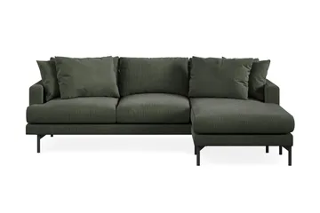 Menard 3-seters Høyrevendt L-formet Divansofa i Manchester - Mørk grønn - Møbler - Sofaer - Sofaer med sjeselong - 3 seters sofa med divan
