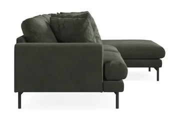 Menard 3-seters Høyrevendt L-formet Divansofa i Manchester - Mørk grønn - Møbler - Sofaer - Sofaer med sjeselong - 3 seters sofa med divan