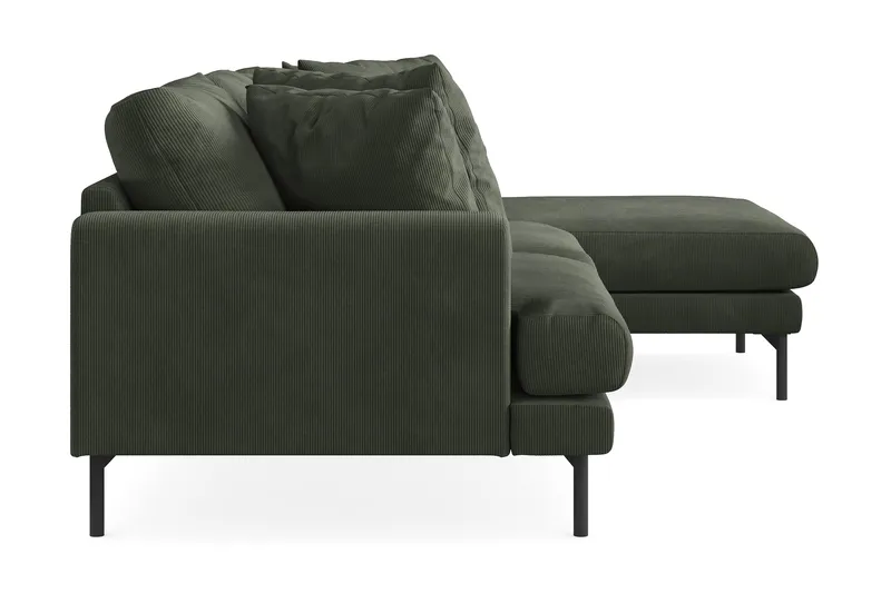 Menard 3-seters Høyrevendt L-formet Divansofa i Manchester - Mørk grønn - Møbler - Sofaer - Sofaer med sjeselong - 3 seters sofa med divan