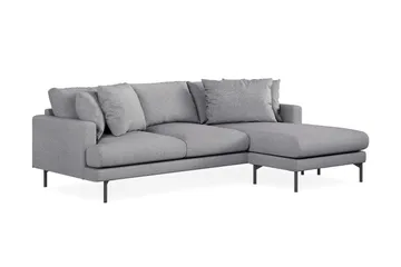 Menard 3-seters Høyrevendt L-formet Divansofa i Stoff - Grå - Møbler - Sofaer - Sofaer med sjeselong - 3 seters sofa med divan