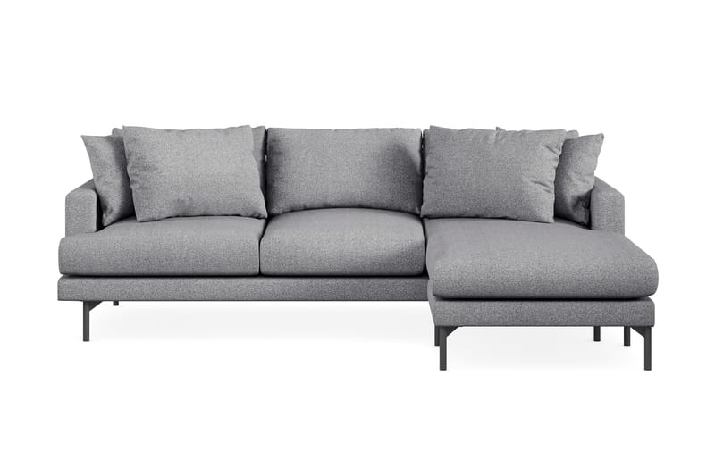 Menard 3-seters Høyrevendt L-formet Divansofa i Stoff - Grå - Møbler - Sofaer - Sofaer med sjeselong - 3 seters sofa med divan