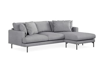 Menard 3-seters Høyrevendt L-formet Divansofa i Stoff - Grå - Møbler - Sofaer - Sofaer med sjeselong - 3 seters sofa med divan