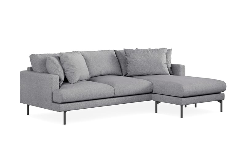 Menard 3-seters Høyrevendt L-formet Divansofa i Stoff - Grå - Møbler - Sofaer - Sofaer med sjeselong - 3 seters sofa med divan