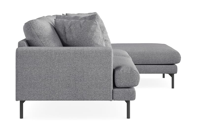 Menard 3-seters Høyrevendt L-formet Divansofa i Stoff - Grå - Møbler - Sofaer - Sofaer med sjeselong - 3 seters sofa med divan