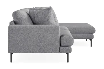 Menard 3-seters Høyrevendt L-formet Divansofa i Stoff - Grå - Møbler - Sofaer - Sofaer med sjeselong - 3 seters sofa med divan