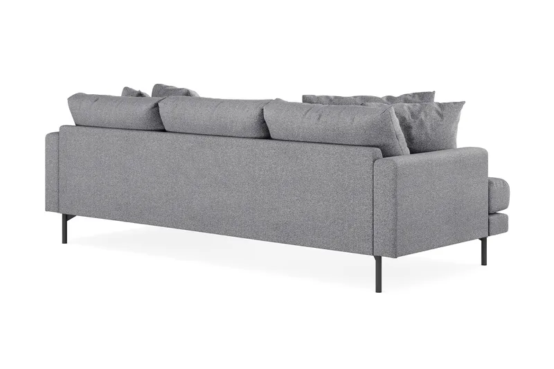 Menard 3-seters Høyrevendt L-formet Divansofa i Stoff - Grå - Møbler - Sofaer - Sofaer med sjeselong - 3 seters sofa med divan