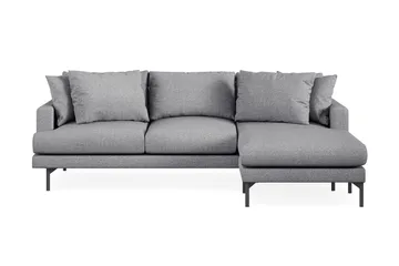 Menard 3-seters Høyrevendt L-formet Divansofa i Stoff - Grå - Møbler - Sofaer - Sofaer med sjeselong - 3 seters sofa med divan