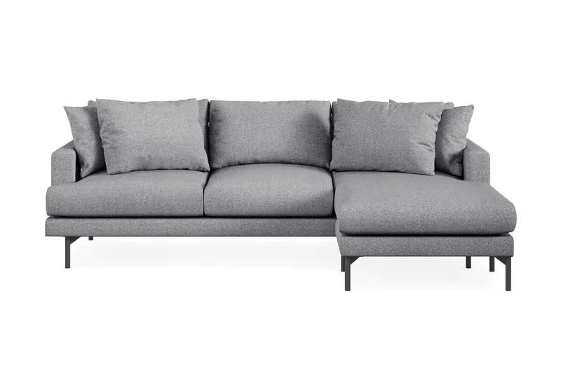Menard 3-seters Høyrevendt L-formet Divansofa i Stoff - Grå - Møbler - Sofaer - Sofaer med sjeselong - 3 seters sofa med divan