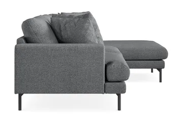 Menard 3-seters Høyrevendt L-formet Divansofa i Stoff - Mørk grå - Møbler - Sofaer - Sofaer med sjeselong - 3 seters sofa med divan