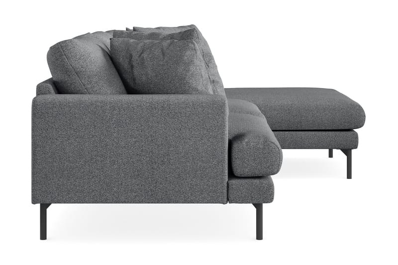 Menard 3-seters Høyrevendt L-formet Divansofa i Stoff - Mørk grå - Møbler - Sofaer - Sofaer med sjeselong - 3 seters sofa med divan