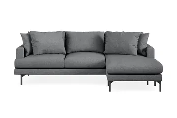 Menard 3-seters Høyrevendt L-formet Divansofa i Stoff - Mørk grå - Møbler - Sofaer - Sofaer med sjeselong - 3 seters sofa med divan