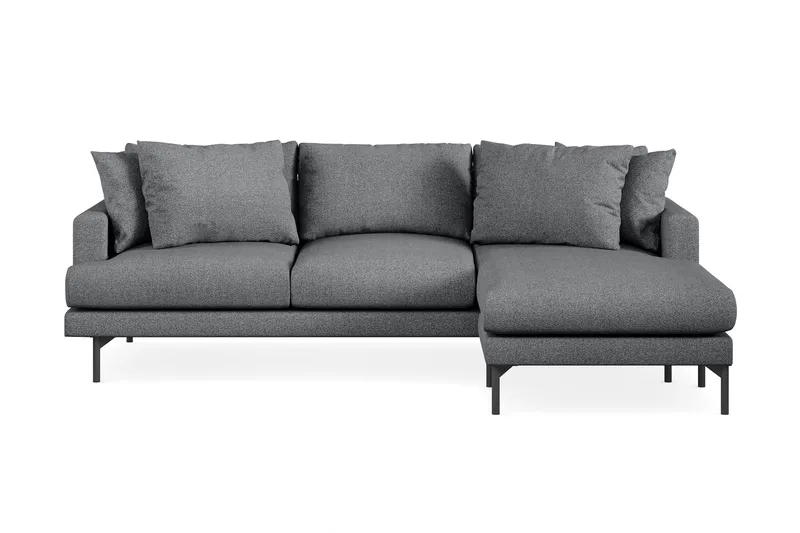 Menard 3-seters Høyrevendt L-formet Divansofa i Stoff - Mørk grå - Møbler - Sofaer - Sofaer med sjeselong - 3 seters sofa med divan