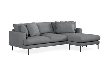 Menard 3-seters Høyrevendt L-formet Divansofa i Stoff - Mørk grå - Møbler - Sofaer - Sofaer med sjeselong - 3 seters sofa med divan