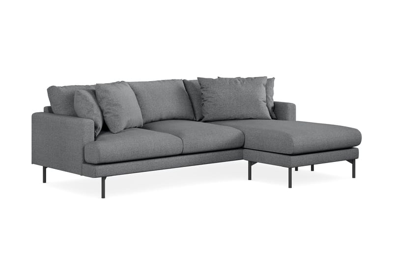 Menard 3-seters Høyrevendt L-formet Divansofa i Stoff - Mørk grå - Møbler - Sofaer - Sofaer med sjeselong - 3 seters sofa med divan