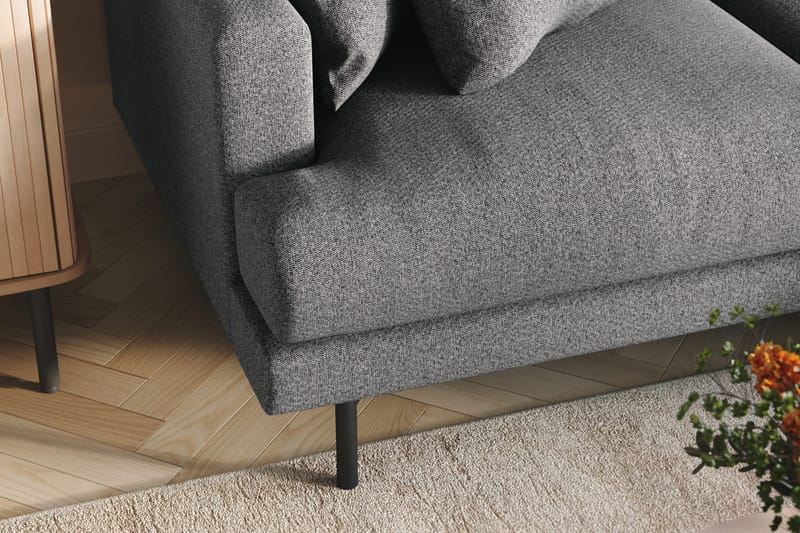 Menard 3-seters Høyrevendt L-formet Divansofa i Stoff - Mørk grå - Møbler - Sofaer - Sofaer med sjeselong - 3 seters sofa med divan