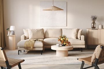 Menard 3-seters Venstrevendt Dyp L-formet Divansofa i Manchester - Beige - Møbler - Sofaer - Sofaer med sjeselong - 3 seters sofa med divan