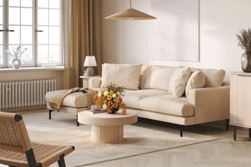 Menard 3-seters Venstrevendt Dyp L-formet Divansofa i Manchester - Beige - Møbler - Sofaer - Sofaer med sjeselong - 3 seters sofa med divan
