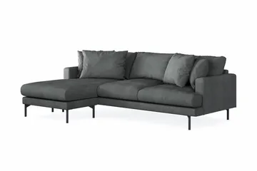 Menard 3-seters Venstrevendt L-formet Divansofa i Manchester - Grå - Møbler - Sofaer - Sofaer med sjeselong - 3 seters sofa med divan