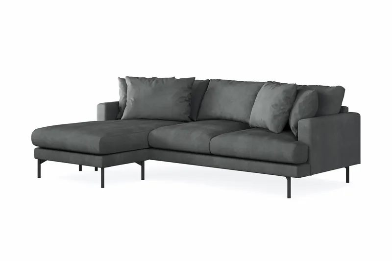 Menard 3-seters Venstrevendt L-formet Divansofa i Manchester - Grå - Møbler - Sofaer - Sofaer med sjeselong - 3 seters sofa med divan