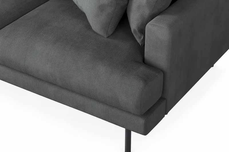 Menard 3-seters Venstrevendt L-formet Divansofa i Manchester - Grå - Møbler - Sofaer - Sofaer med sjeselong - 3 seters sofa med divan