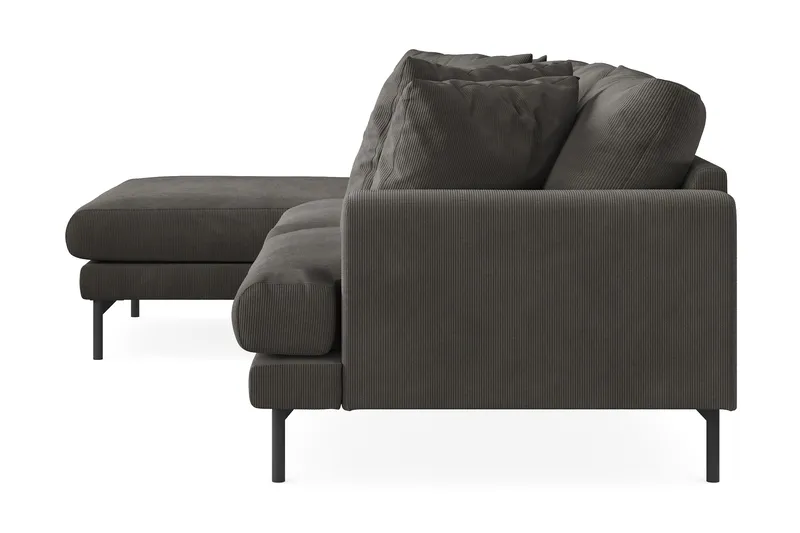 Menard 3-seters Venstrevendt L-formet Divansofa i Manchester - Mørk grå - Møbler - Sofaer - Sofaer med sjeselong - 3 seters sofa med divan