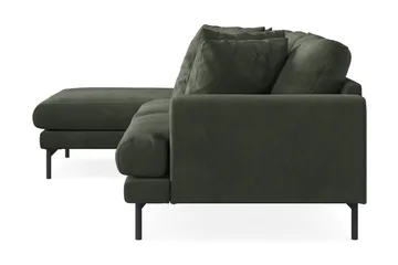Menard 3-seters Venstrevendt L-formet Divansofa i Manchester - Mørk grønn - Møbler - Sofaer - Sofaer med sjeselong - 3 seters sofa med divan