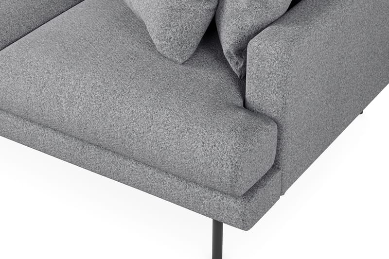 Menard 3-seters Venstrevendt L-formet Divansofa i Stoff - Grå - Møbler - Sofaer - Sofaer med sjeselong - 3 seters sofa med divan