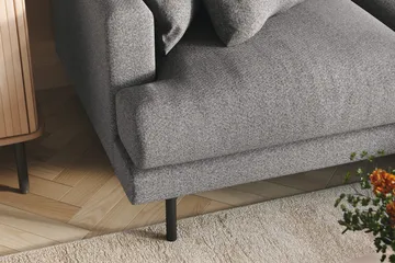 Menard 3-seters Venstrevendt L-formet Divansofa i Stoff - Grå - Møbler - Sofaer - Sofaer med sjeselong - 3 seters sofa med divan