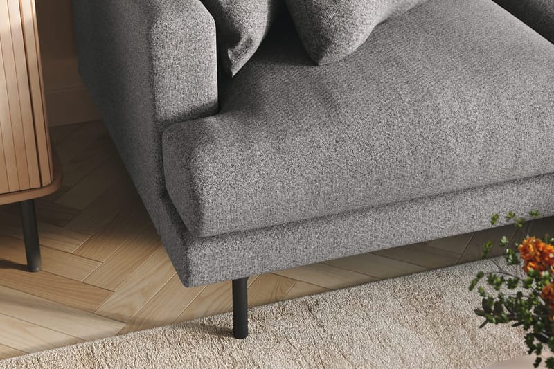 Menard 3-seters Venstrevendt L-formet Divansofa i Stoff - Grå - Møbler - Sofaer - Sofaer med sjeselong - 3 seters sofa med divan