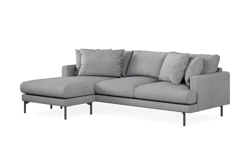 Menard 3-seters Venstrevendt L-formet Divansofa i Stoff - Grå - Møbler - Sofaer - Sofaer med sjeselong - 3 seters sofa med divan