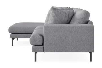 Menard 3-seters Venstrevendt L-formet Divansofa i Stoff - Grå - Møbler - Sofaer - Sofaer med sjeselong - 3 seters sofa med divan