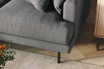 Menard 3-seters Venstrevendt L-formet Divansofa i Stoff - Mørk grå - Møbler - Sofaer - Sofaer med sjeselong - 3 seters sofa med divan