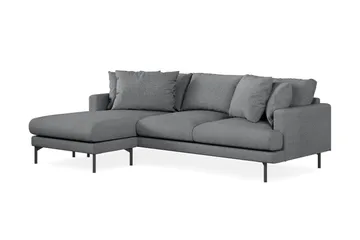 Menard 3-seters Venstrevendt L-formet Divansofa i Stoff - Mørk grå - Møbler - Sofaer - Sofaer med sjeselong - 3 seters sofa med divan