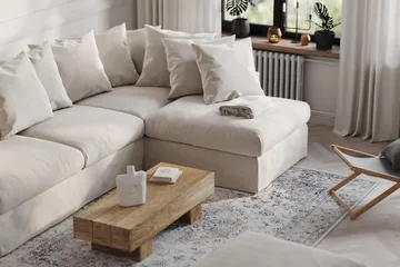 Menard 4-seters Høyrevendt Dyp L-formet Sjeselongsofa i Stoff - Beige - Møbler - Sofaer - Sofaer med sjeselong - 4 seters sofa med divan