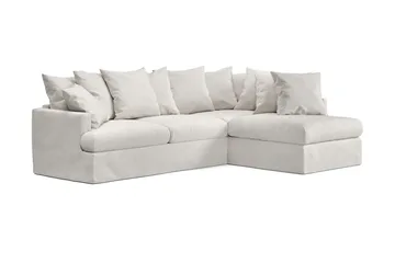 Menard 4-seters Høyrevendt Dyp L-formet Sjeselongsofa i Stoff - Beige - Møbler - Sofaer - Sofaer med sjeselong - 4 seters sofa med divan