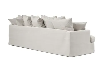 Menard 4-seters Høyrevendt Dyp L-formet Sjeselongsofa i Stoff - Beige - Møbler - Sofaer - Sofaer med sjeselong - 4 seters sofa med divan