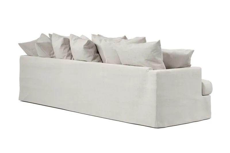 Menard 4-seters Høyrevendt Dyp L-formet Sjeselongsofa i Stoff - Beige - Møbler - Sofaer - Sofaer med sjeselong - 4 seters sofa med divan