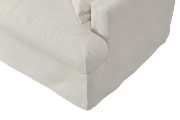 Menard 4-seters Høyrevendt Dyp L-formet Sjeselongsofa i Stoff - Beige - Møbler - Sofaer - Sofaer med sjeselong - 4 seters sofa med divan
