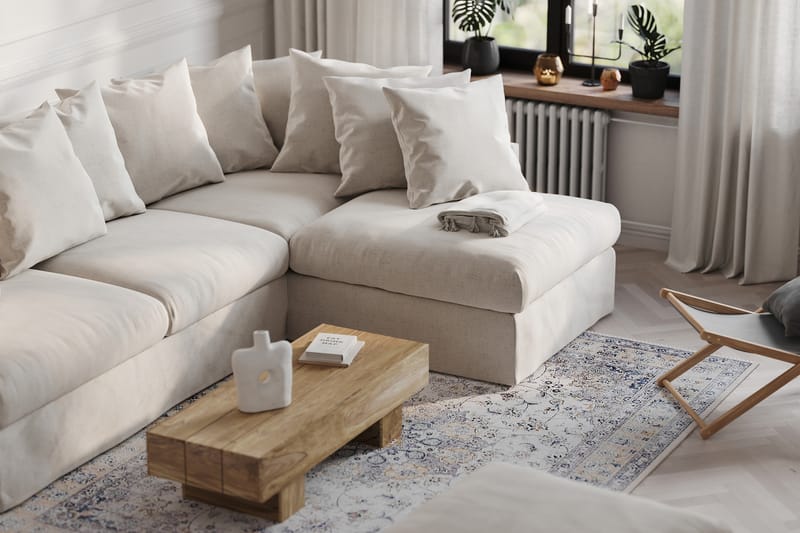 Menard 4-seters Høyrevendt L-formet Sjeselongsofa i Bouclé - Hvit - Møbler - Sofaer - Sofaer med sjeselong - 4 seters sofa med divan